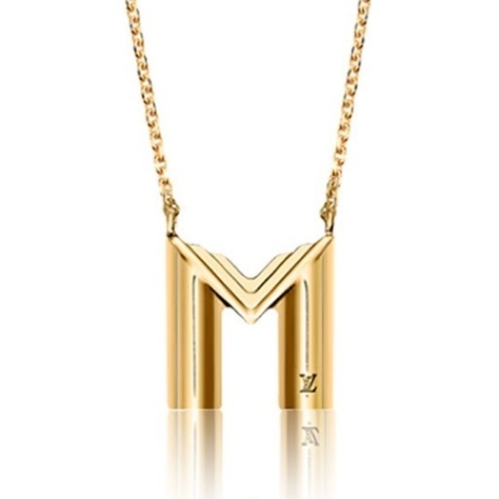 Gold Louis Vuitton LV & Me Necklace - Letter M